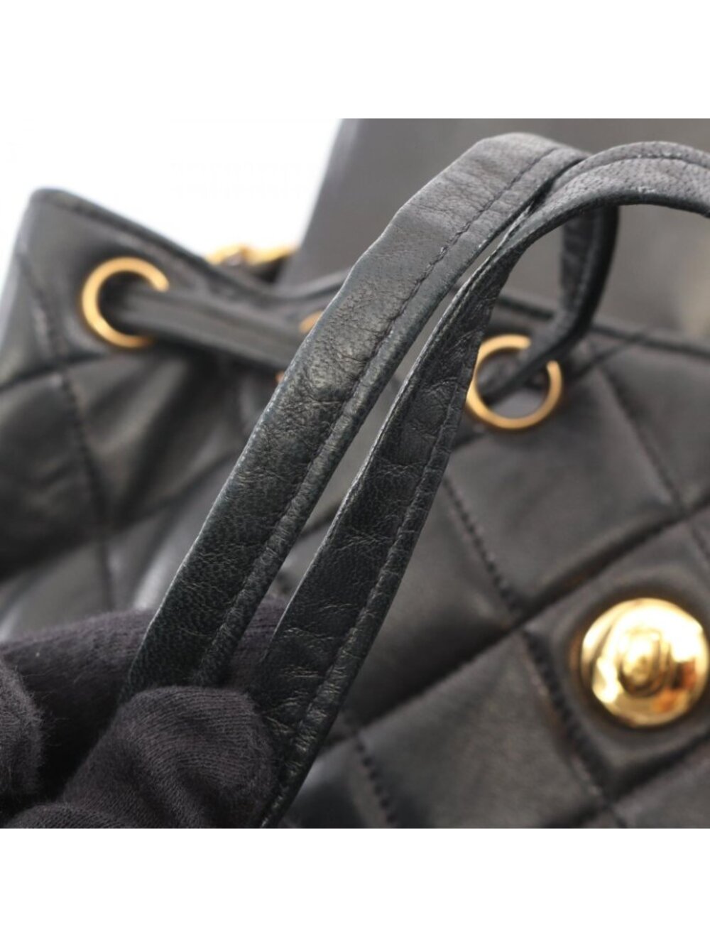 Chanel Backpack Quilted Black Lambskin Double Turnlock Chain - Picture 11 of 13